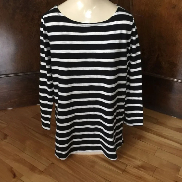 Lois Horton black/ white stripe long sleeve top, M - Picture 1 of 3